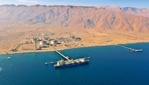 Oman LNG's three train plant in Qalhat Sur