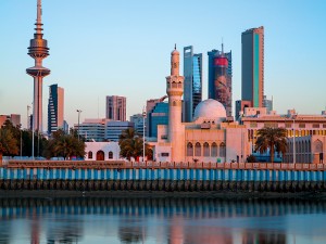 Kuwait City’s harbour district. Kuwait has the fourth-largest economy in the GCC region