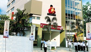 Ceylinco Life Tower, Colombo, Sri Lanka. The company is trying to raise awareness about the importance of retirement planning