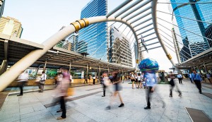 Office towers in the heart of the Bangkok business district. The insurance sector has played a pivotal role in the growth of Thailand's economy